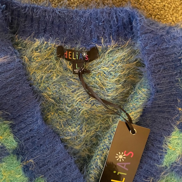 Cropped argyle cardigan. Delia’s. Size large. - Picture 2 of 4